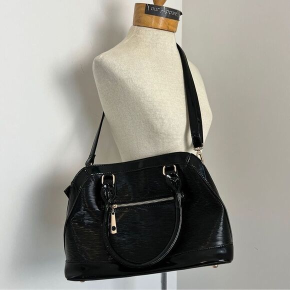 ORLI Collection Black Patent Leather Medium Shoulder/ Handbag - Picture 6 of 11